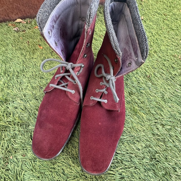 Santoni handmade leather suede winter boots - Picture 3 of 6